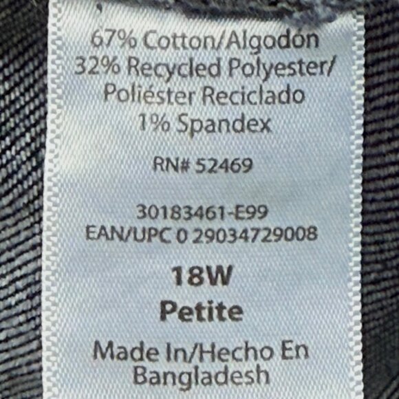 Terra & Sky Womens Straight Leg Stretch Dark Wash Blue Denim Jeans Size 18WP NWT - Picture 6 of 10